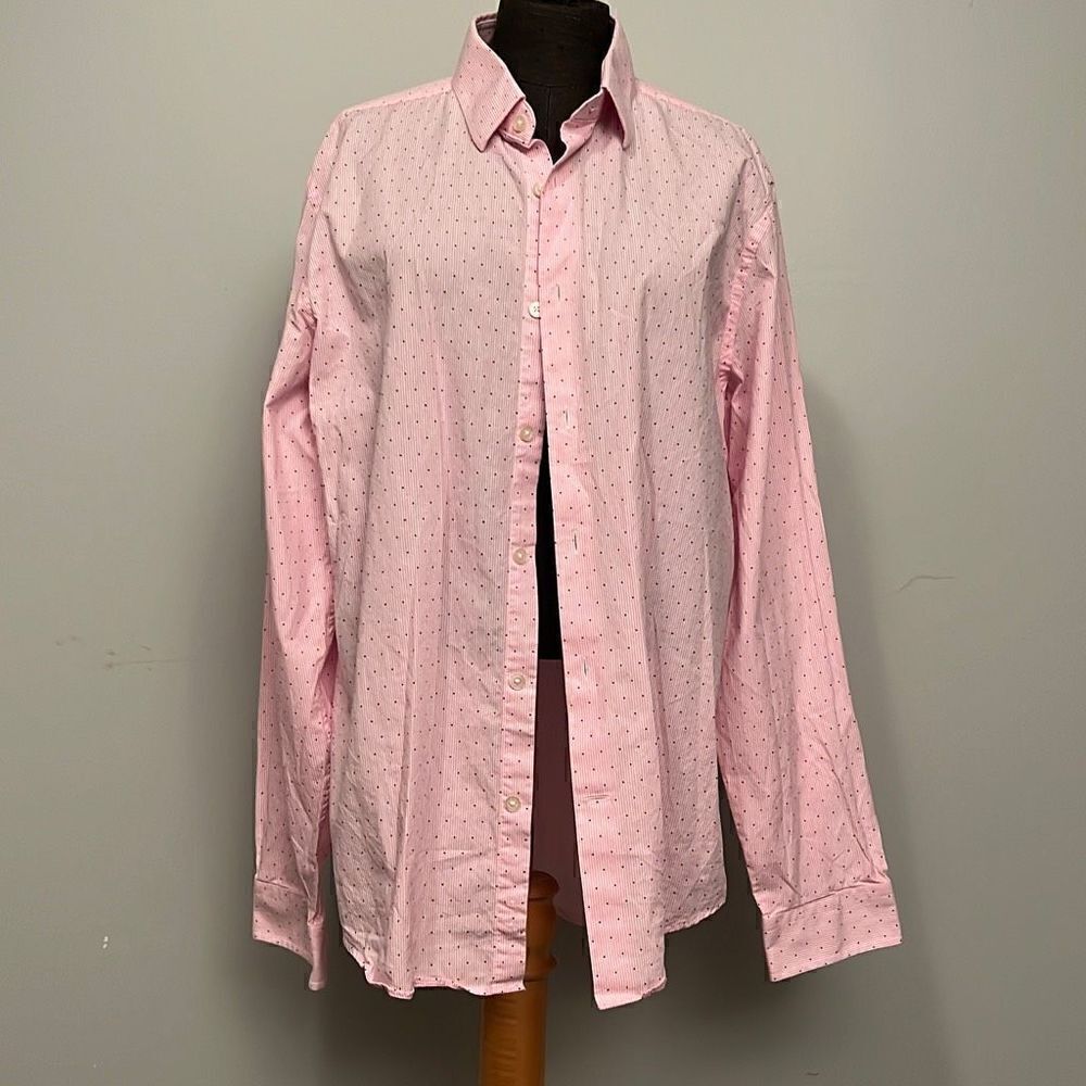 Express Modern Fit Men's Long Sleeve Striped Button-Up Shirt